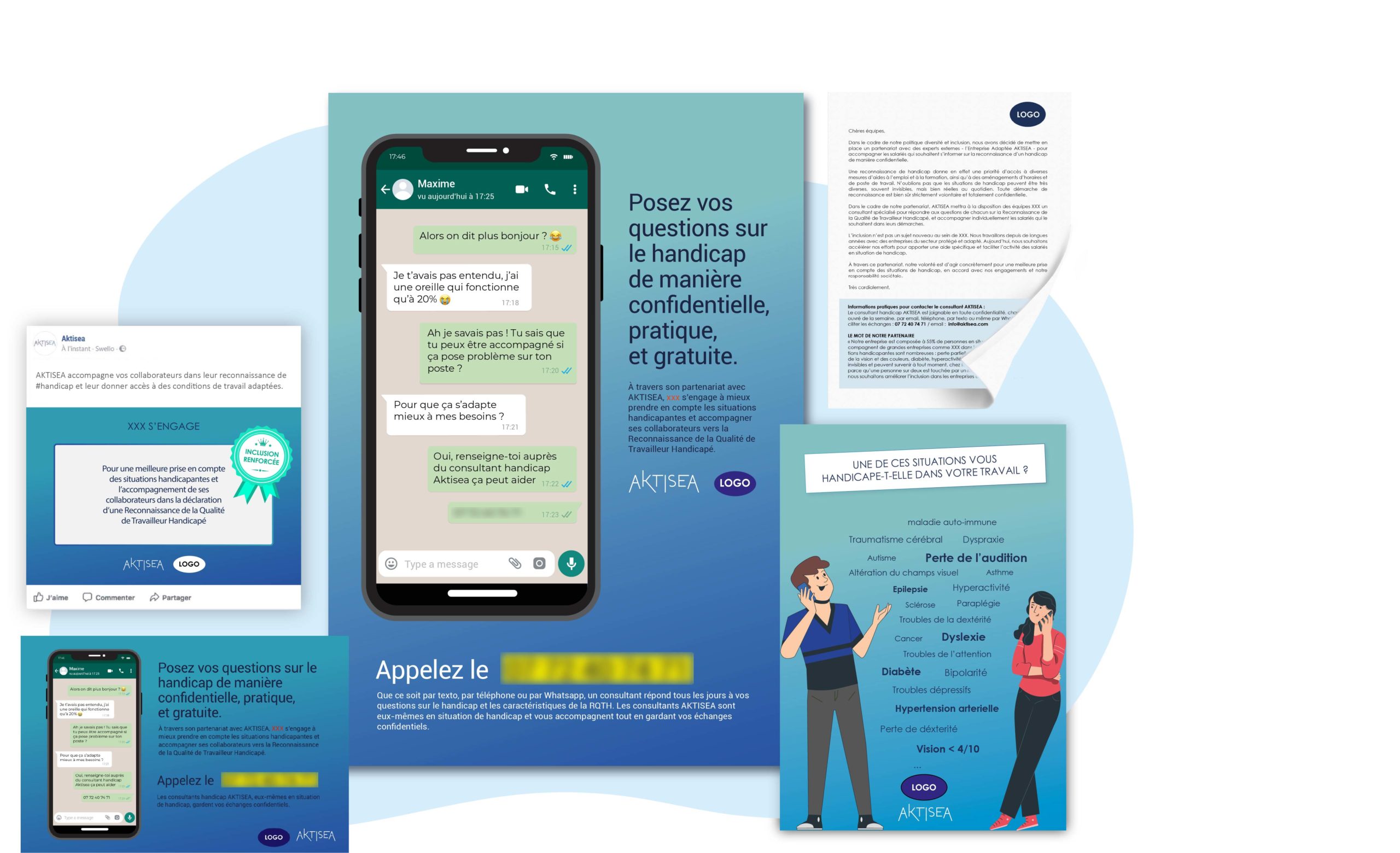 AKTISEA communique auprès des entreprises pour lever les tabous sur le handicap en entreprise et favoriser les reconnaissances RQTH en interne.