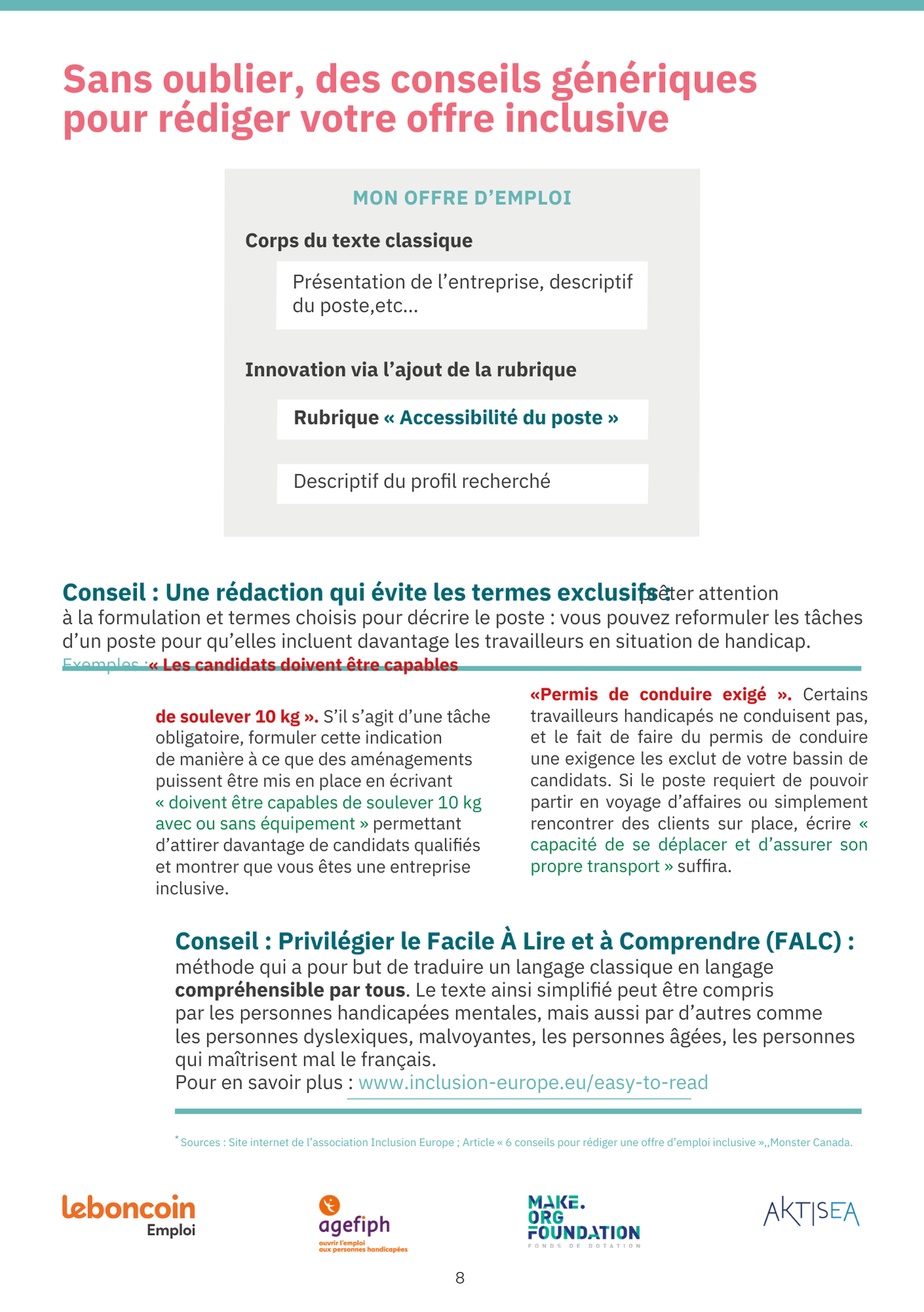 Un extrait du livre blanc pour créer des offres d'emploi inclusives
